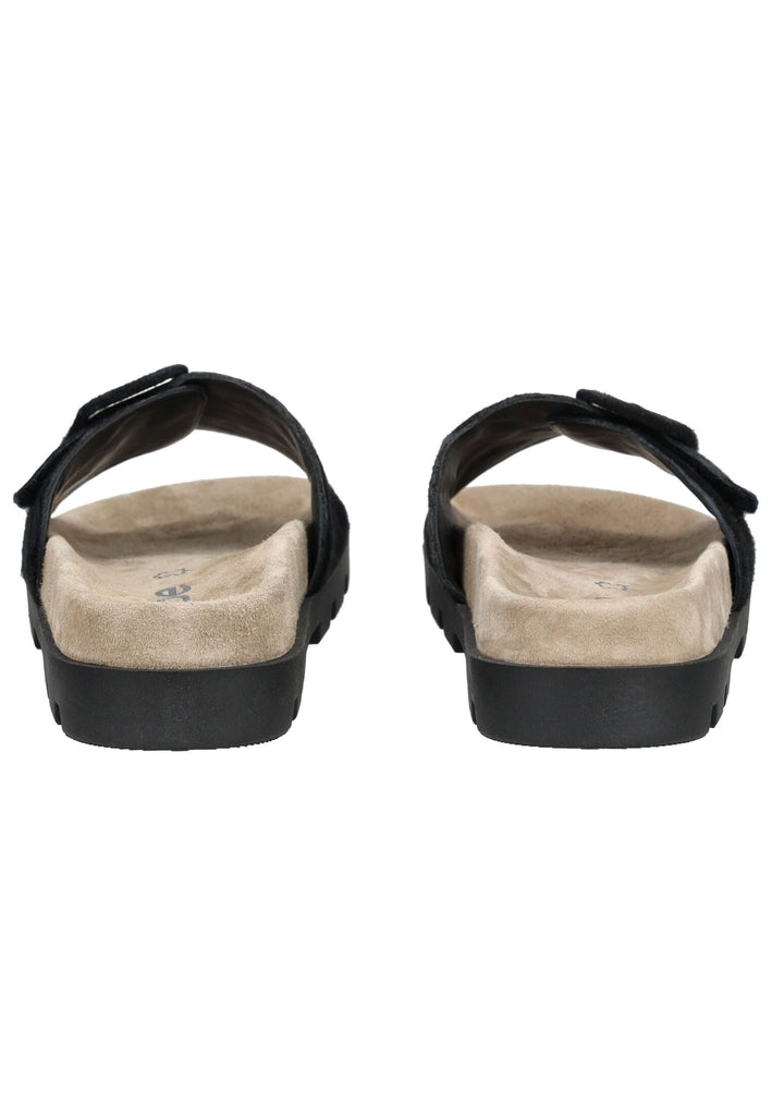 Rohde Pantoletten Veloursleder Schwarz