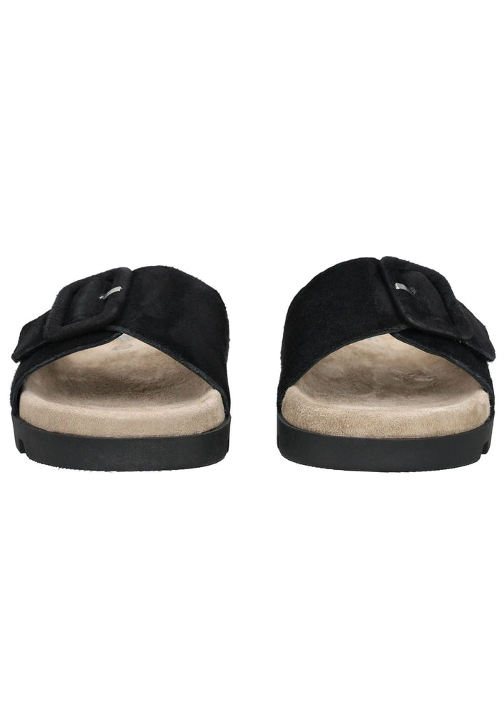 Rohde Pantoletten Veloursleder Schwarz