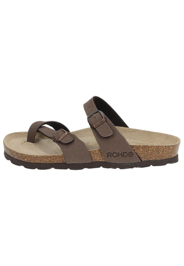 Sandalen Rohde Zehensteg Lederimitat Mocca
