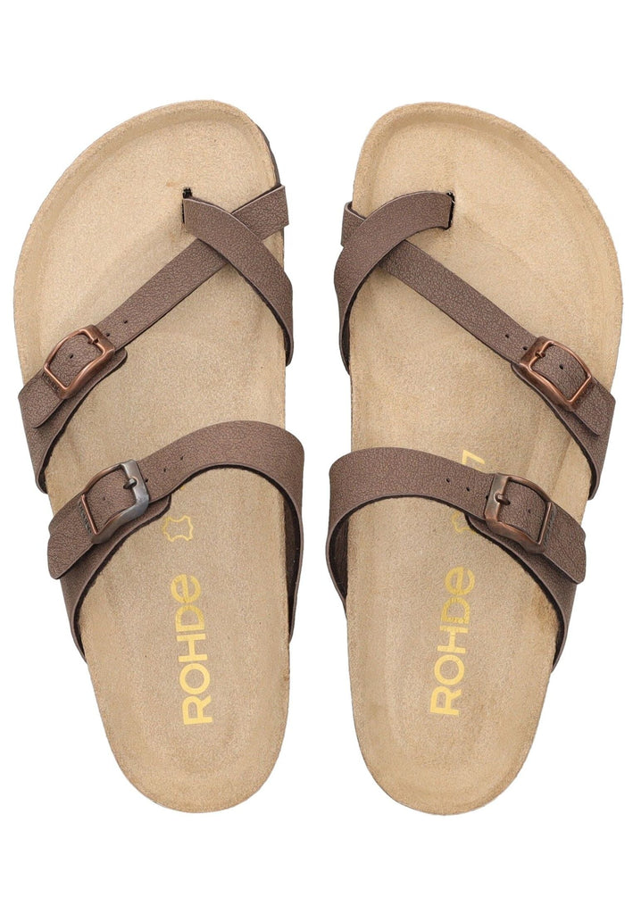 Rohde Zehensteg Lederimitat Mocca