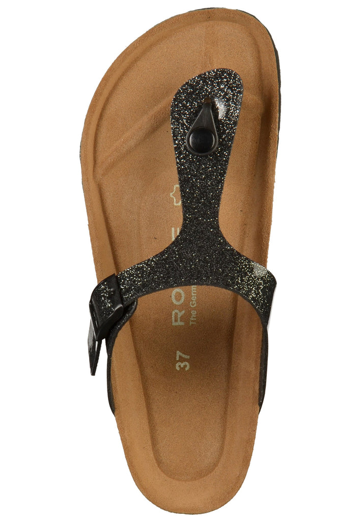 Rohde Zehensteg Lederimitat Schwarz