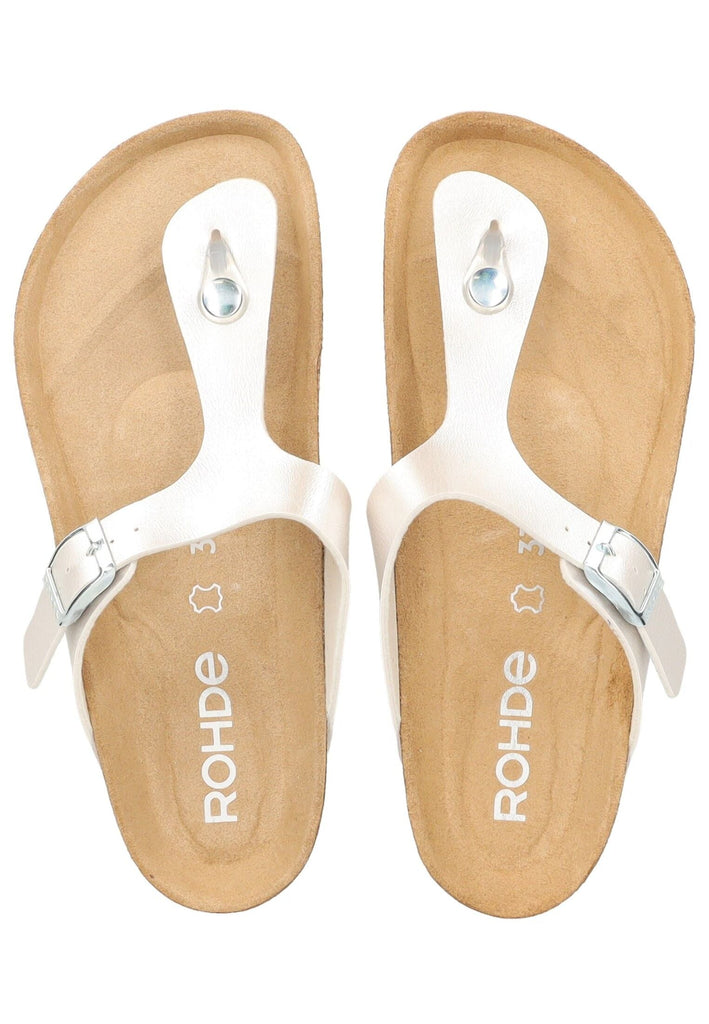 Rohde Zehensteg Lederimitat Weiß