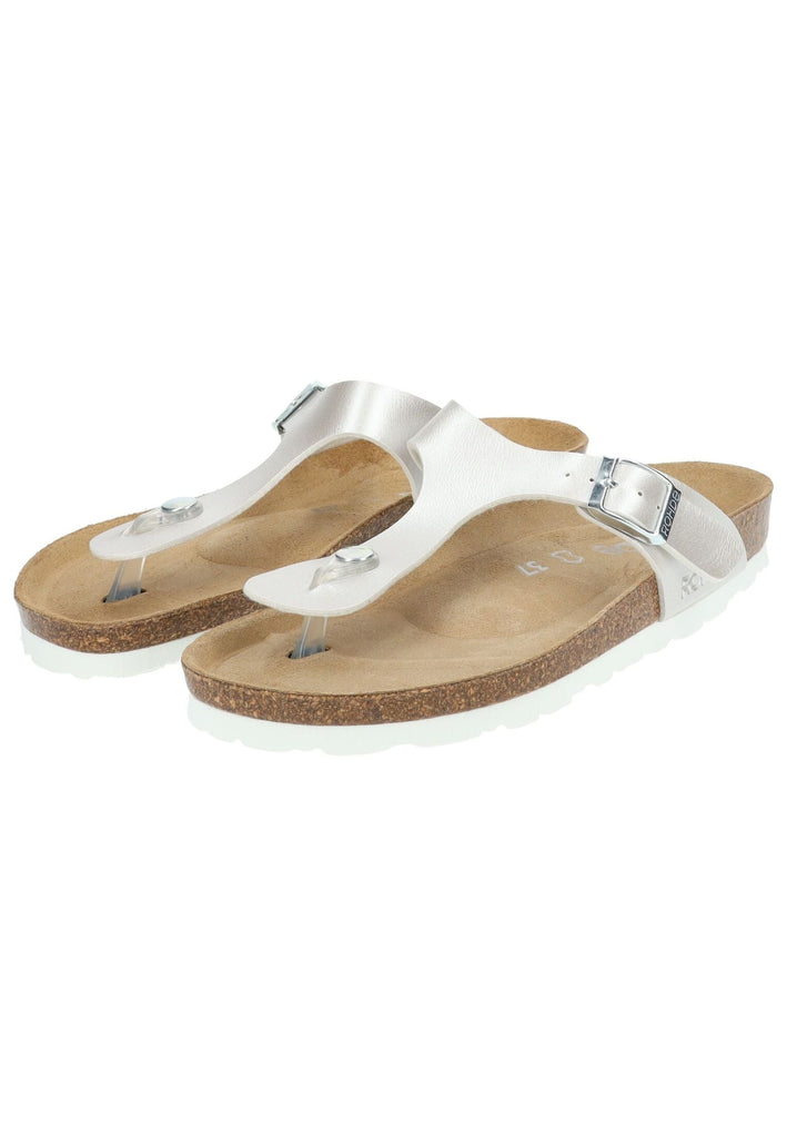 Rohde Zehensteg Lederimitat Weiß