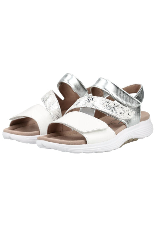 rollingsoft Sandalen Leder Silber/Weiß
