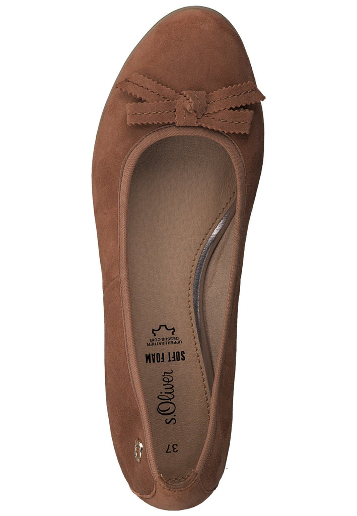 s.Oliver Ballerinas Leder Cognac