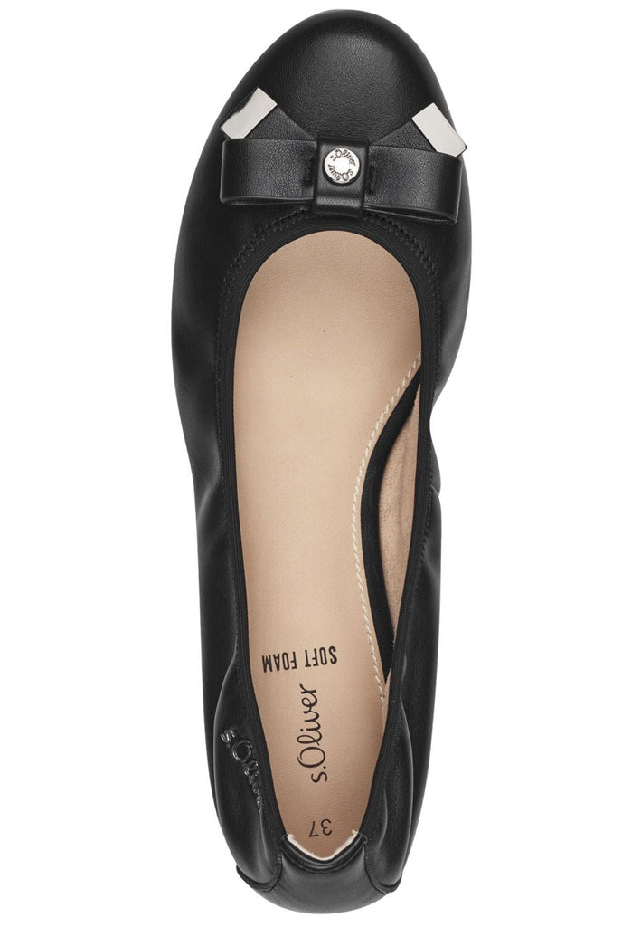s.Oliver Ballerinas Lederimitat Schwarz