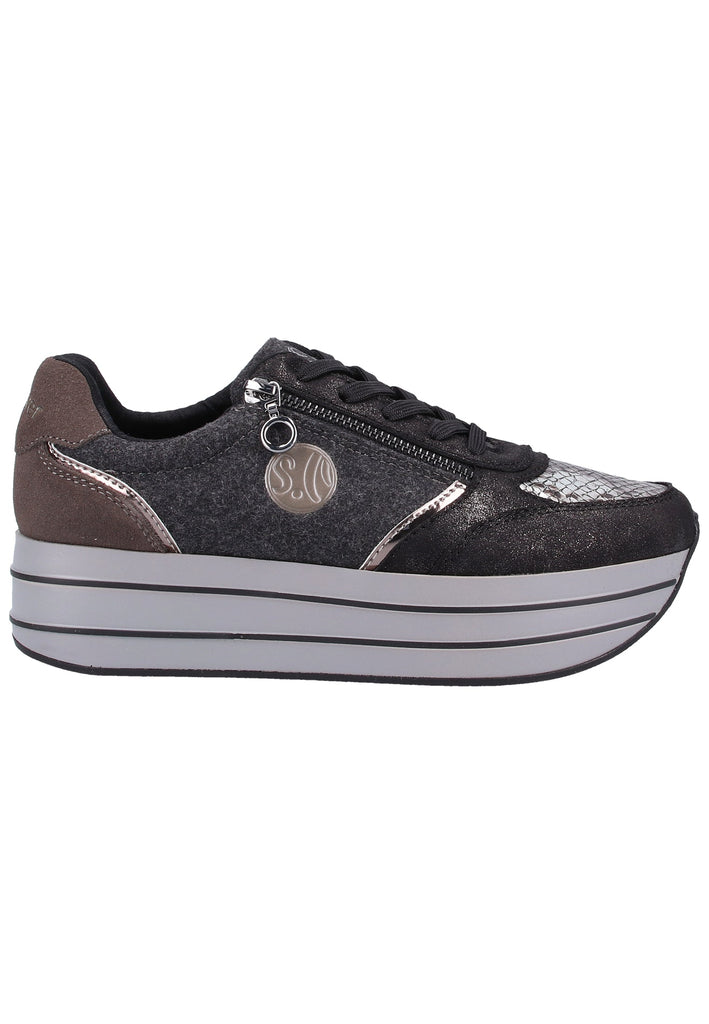 s.Oliver Halbschuhe Leder/Textil Schwarz