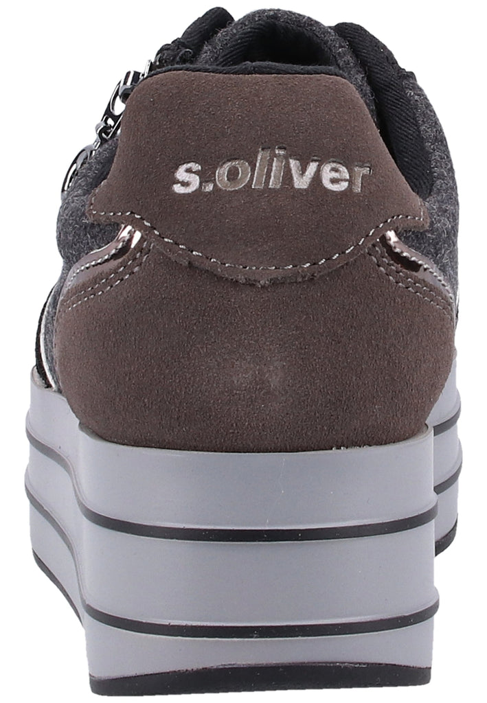 s.Oliver Halbschuhe Leder/Textil Schwarz
