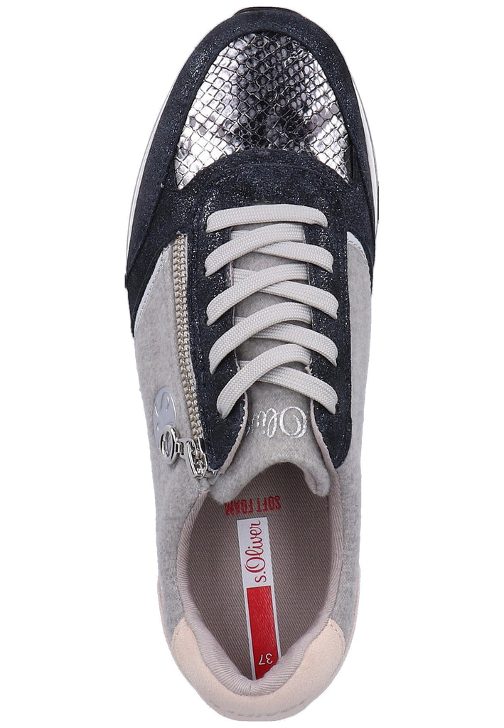 s.Oliver Halbschuhe Leder/Textil Schwarz/Schwarz