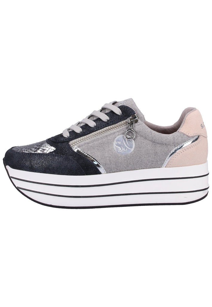 s.Oliver Halbschuhe Leder/Textil Schwarz/Schwarz