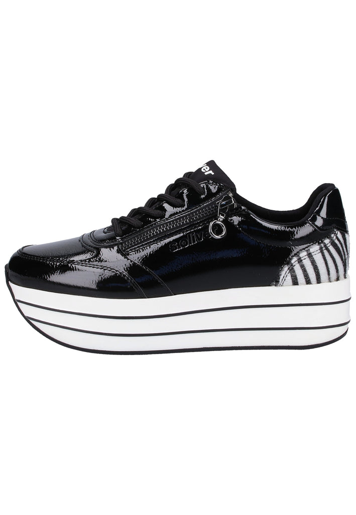 s.Oliver Halbschuhe Lederimitat/Textil Schwarz