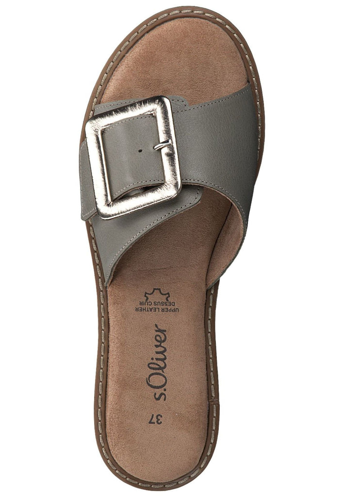 s.Oliver Pantoletten Leder Olive