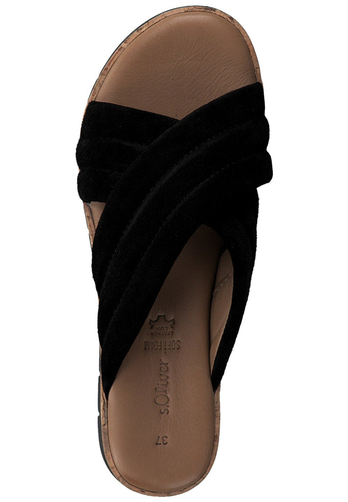 s.Oliver Pantoletten Leder Schwarz