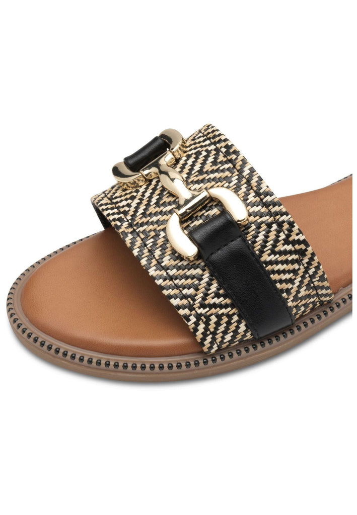 s.Oliver Pantoletten Leder/Textil Schwarz