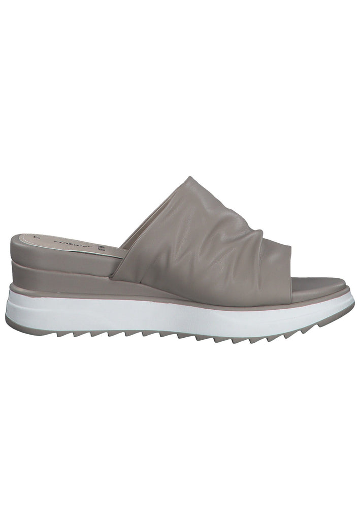 s.Oliver Pantoletten Lederimitat Taupe