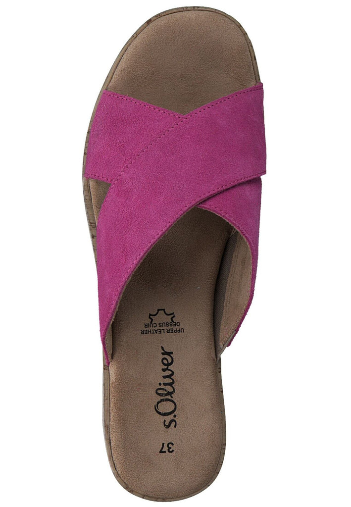 s.Oliver Pantoletten Veloursleder Pink