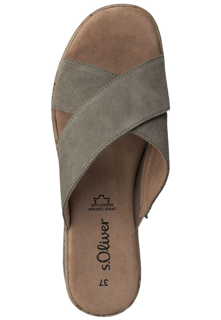 s.Oliver Pantoletten Veloursleder Pistachio