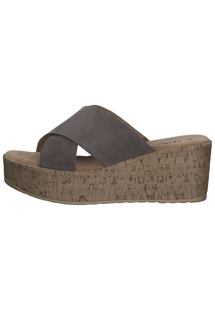 s.Oliver Pantoletten Veloursleder Taupe