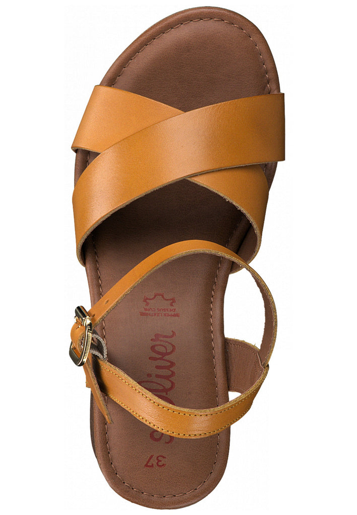 s.Oliver Sandalen Glattleder Senf