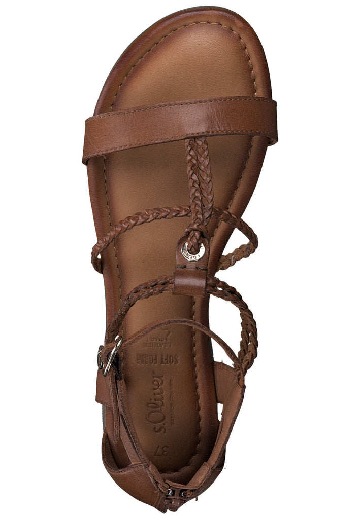 s.Oliver Sandalen Leder Cognac