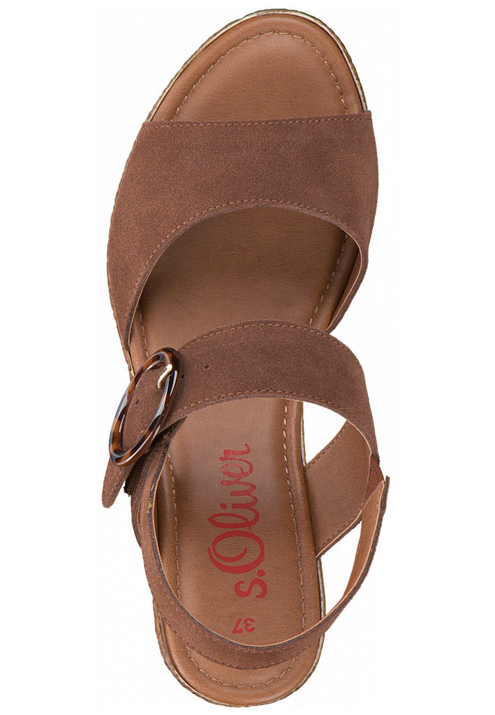 s.Oliver Sandalen Leder Cognac