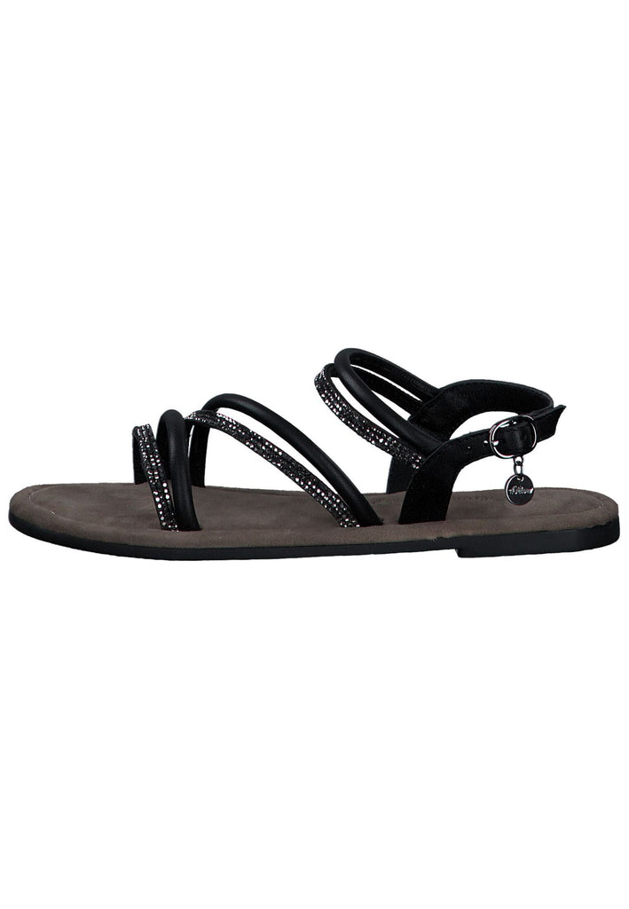 s.Oliver Sandalen Leder Schwarz