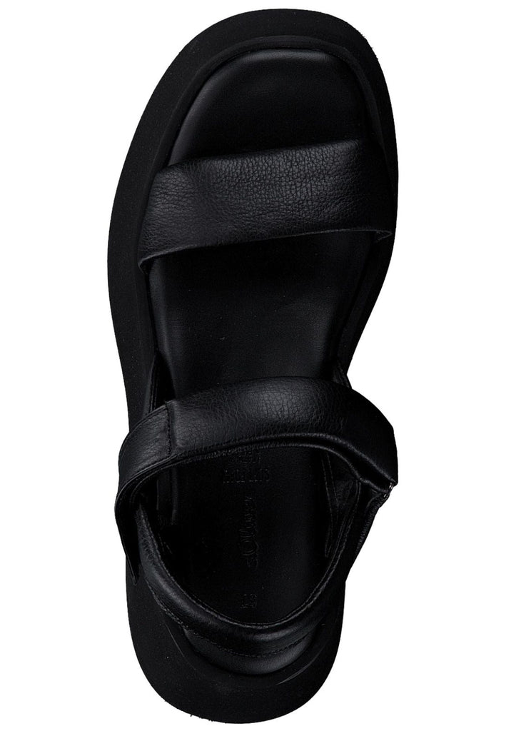 s.Oliver Sandalen Leder Schwarz