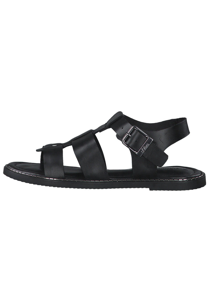 s.Oliver Sandalen Leder Schwarz