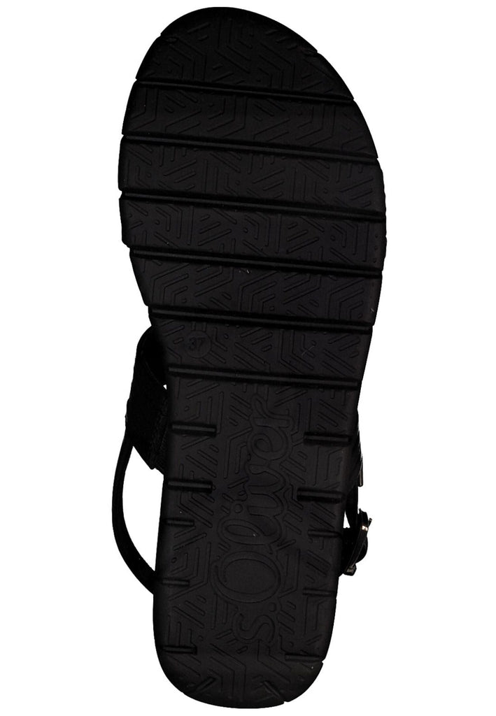 s.Oliver Sandalen Lederimitat Schwarz