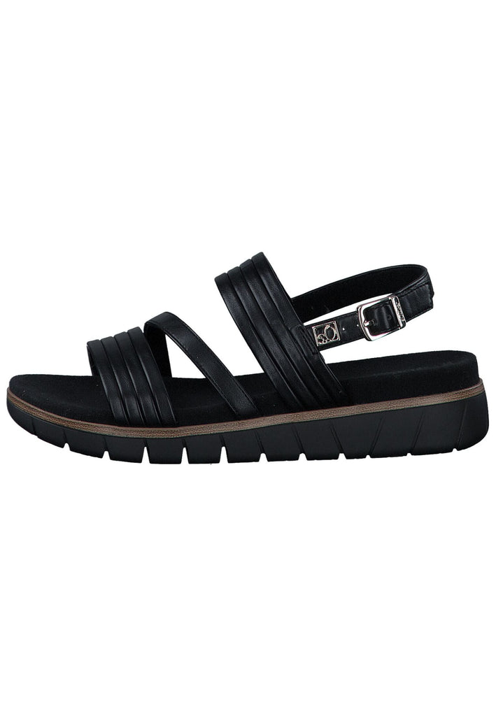 s.Oliver Sandalen Lederimitat Schwarz