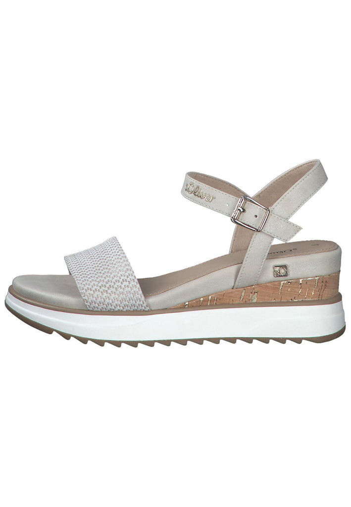 s.Oliver Sandalen Lederimitat/Textil Beige