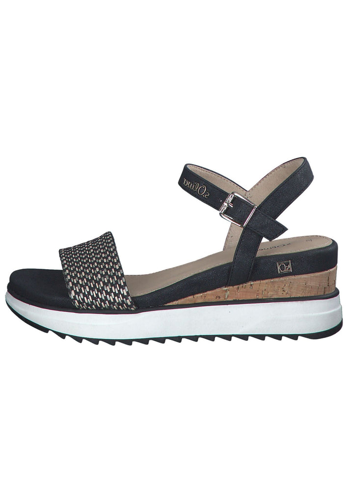 s.Oliver Sandalen Lederimitat/Textil Schwarz