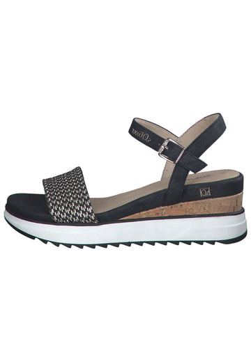 s.Oliver Sandalen Lederimitat/Textil Schwarz