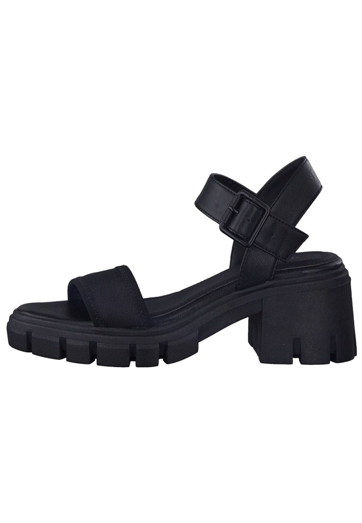 s.Oliver Sandalen Lederimitat/Textil Schwarz