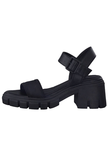 s.Oliver Sandalen Lederimitat/Textil Schwarz