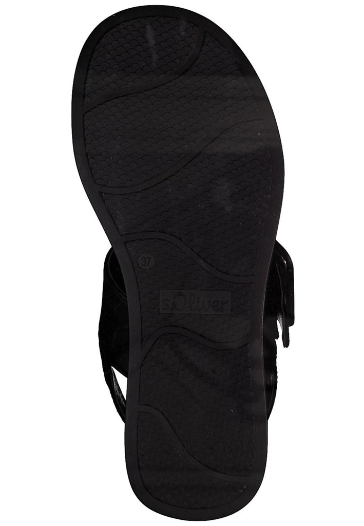 s.Oliver Sandalen Lederimitat/Textil Schwarz