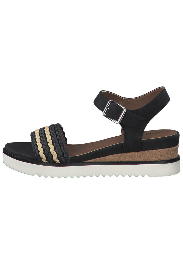 Sandalen s.Oliver Sandalen Lederimitat Schwarz