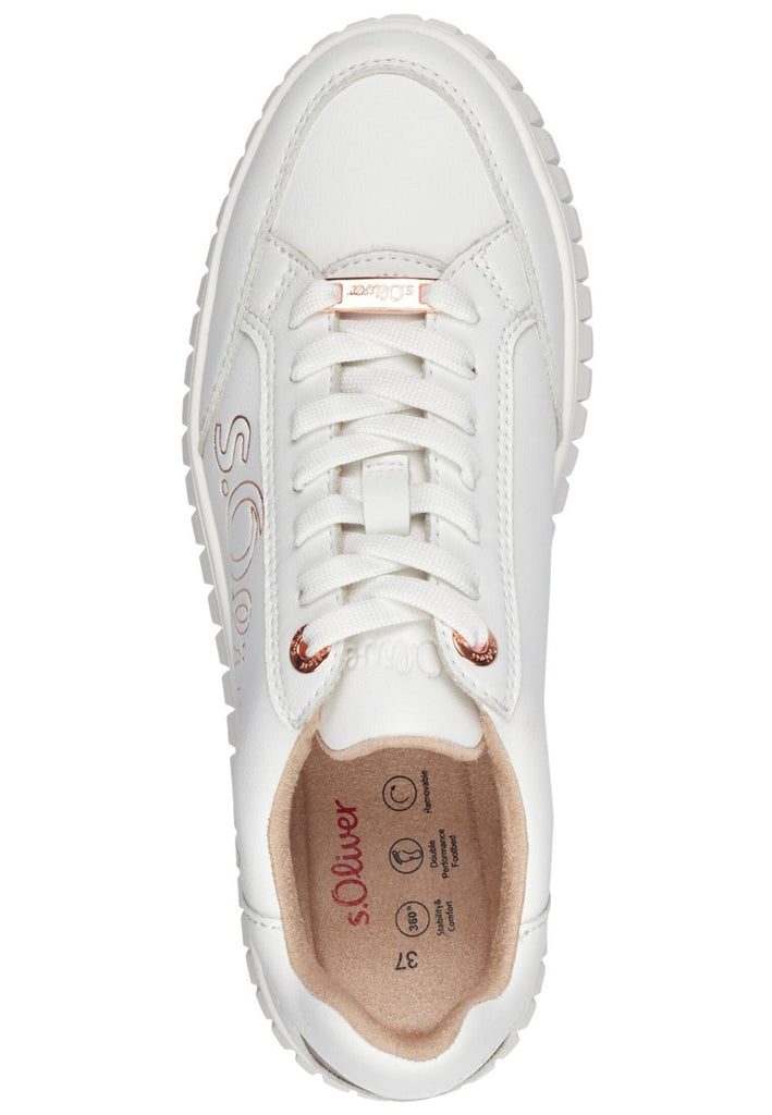 s.Oliver Sneaker Lederimitat Weiß/Rosa