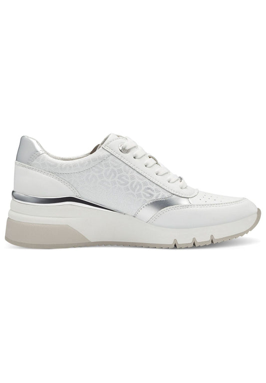 s.Oliver Sneaker Lederimitat Weiß/Silber