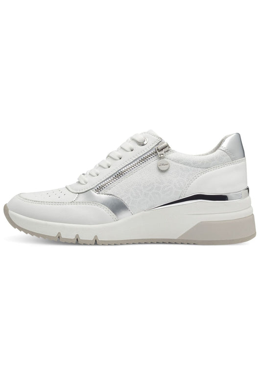s.Oliver Sneaker Lederimitat Weiß/Silber