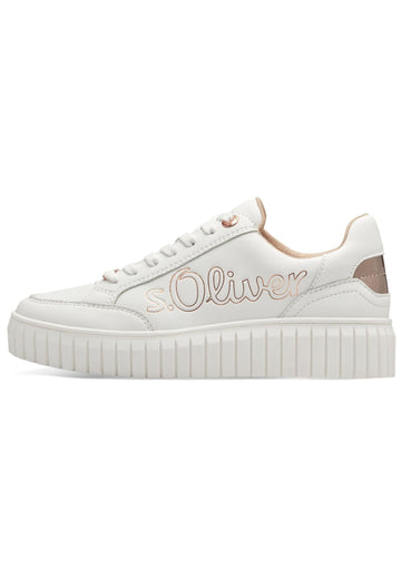 Sneaker s.Oliver Sneaker Lederimitat Weiß/Rosa