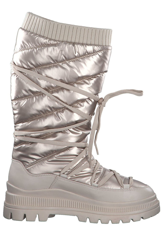 s.Oliver Stiefel Lederimitat/Textil Beige