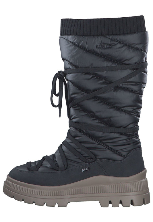 s.Oliver Stiefel Lederimitat/Textil Black