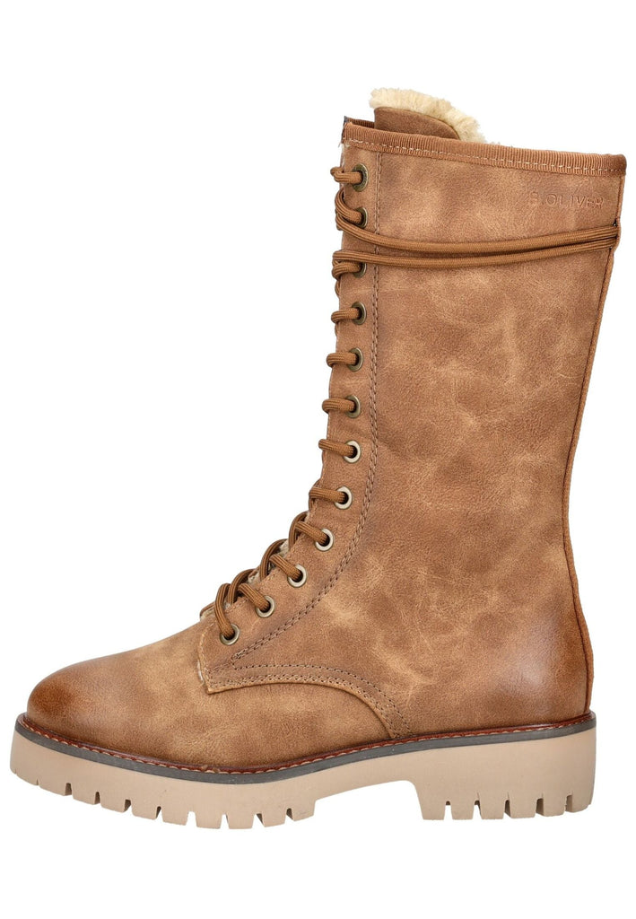 Stiefel s.Oliver Stiefel Lederimitat Cognac Warmfutter