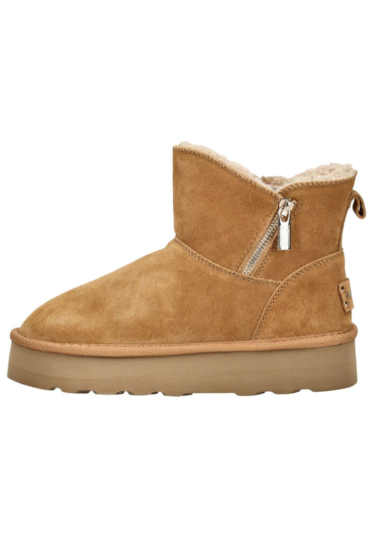 s.Oliver Stiefelette Leder Cognac Warmfutter