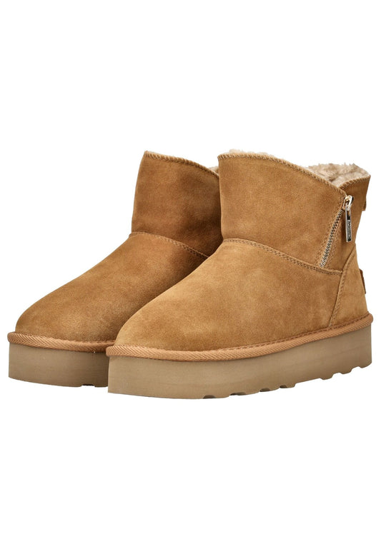 s.Oliver Stiefelette Leder Cognac Warmfutter
