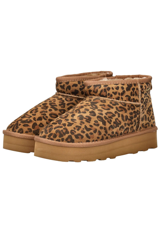 s.Oliver Stiefelette Leder Leopard Warmfutter