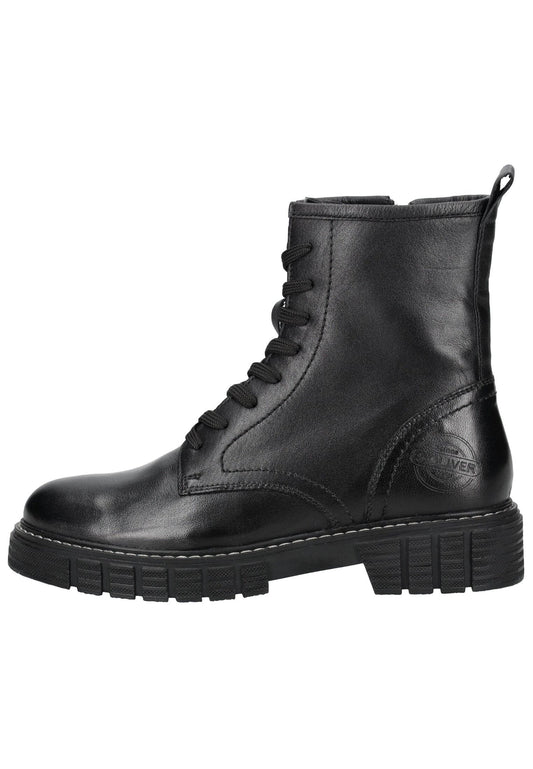 s.Oliver Stiefelette Leder Schwarz