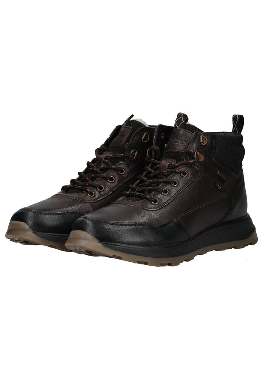 s.Oliver Stiefelette Leder/Textil Dunkelbraun Warmfutter