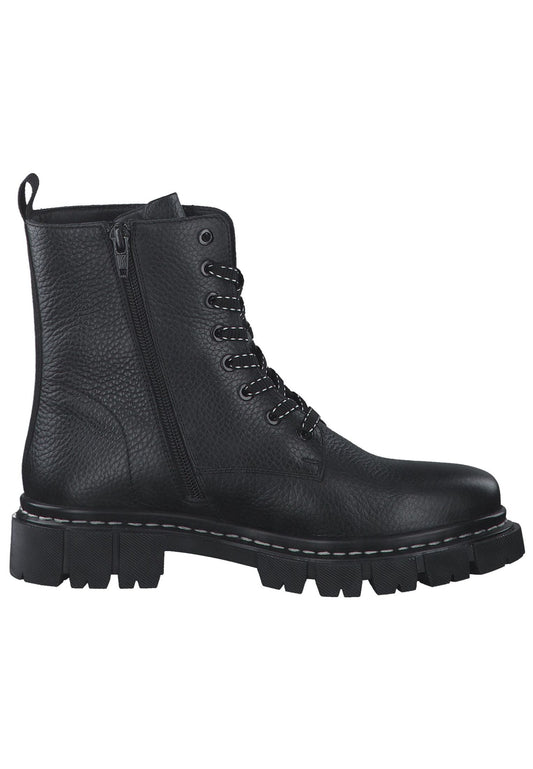 s.Oliver Stiefelette Leder/Textil Schwarz
